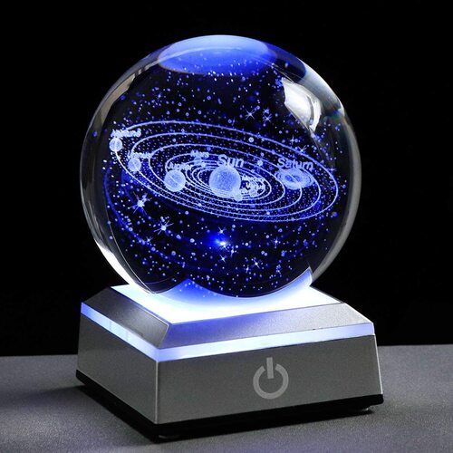 This unique Crystal Ball will add a beautiful touch to your Room! Advanced 3D Inner carving and flame extraction technology, present a realistic and solid vast universe inside the glass galaxy. This galaxy glass ball is made out of premium crystal material, completely transparent and no bubbles, best decoration for any place, create an artistic and elegant style to your bedroom, living room or office.